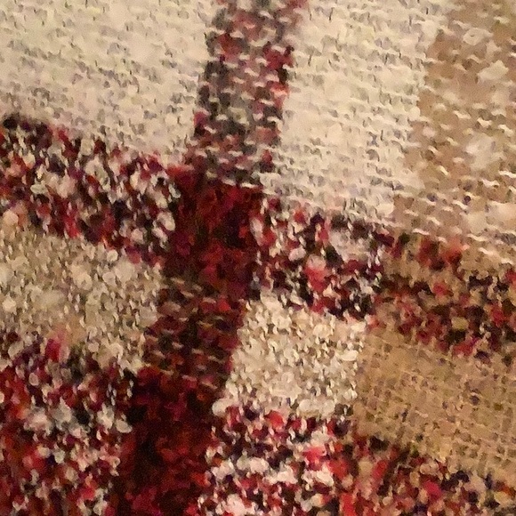 Oversized Plaid Poncho Tassel Fringe Trimmed Hem - Picture 5 of 6